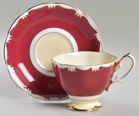 1969 Red Footed Cup & Saucer Set