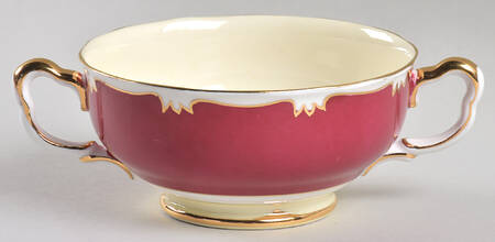 1969 Red Footed Cream Soup Bowl