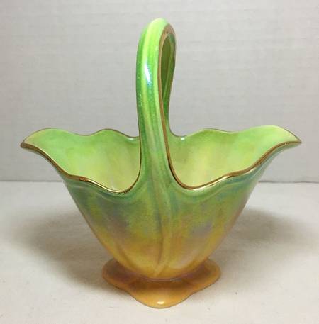 Lustreware Green Orange Rowsley Basket