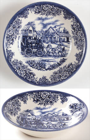 Coaching Scene Blue (Smooth) Coupe Cereal Bowl
