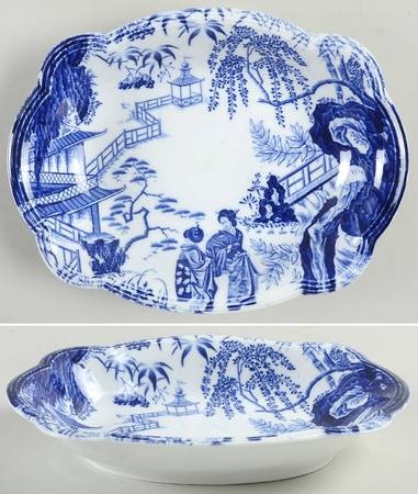 Blue Mikado (No Trim) Oval Sweet Meat Dish