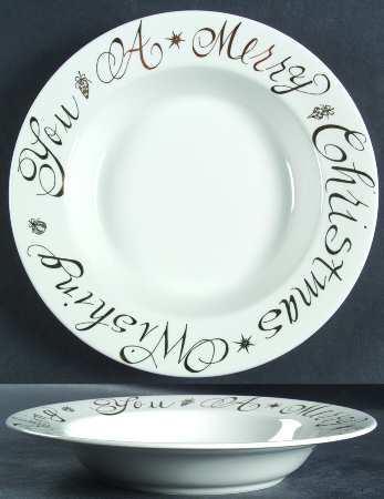 Christmas Wish Rim Soup Bowl
