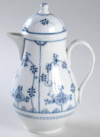 Blue Fluted Plain (Restaurantware) Coffee Pot & Lid