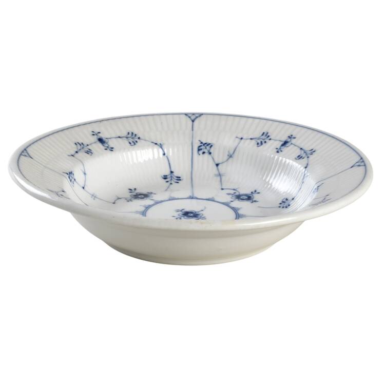 Blue Fluted Plain (Restaurantware) Large Rim Soup Bowl