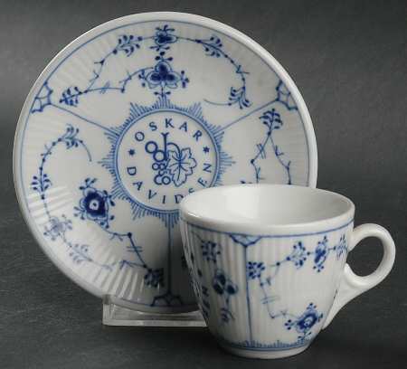 Blue Fluted Plain (Restaurantware) Flat Demitasse Cup & Saucer Set