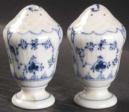 Blue Fluted Plain (No Trim) Salt & Pepper Set