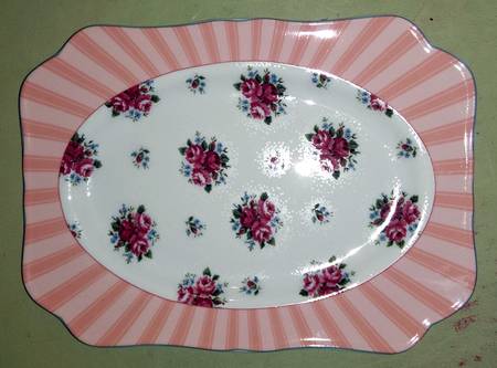 Chelsea Flowers 10" Rectangular Serving Platter