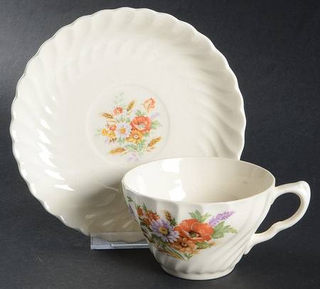 Wheat Flat Cup & Saucer Set