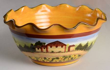 Douce Provence Countryside 11" Ruffled Bowl