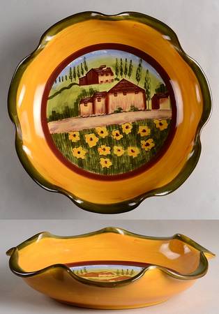 Douce Provence Countryside 12" Ruffled Bowl