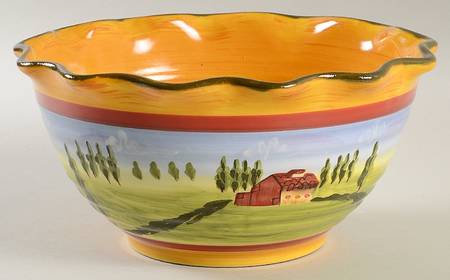 Douce Provence Countryside Bowl-Ruffled 8"