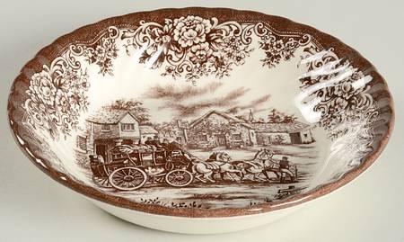 Coaching Scene Brown (Swirl) Coupe Cereal Bowl