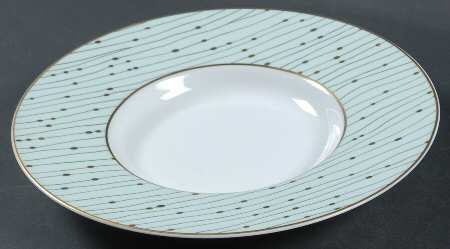 Pluies Green Large Rim Soup Bowl