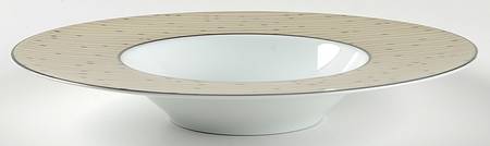 Pluies Beige Large Rim Soup Bowl