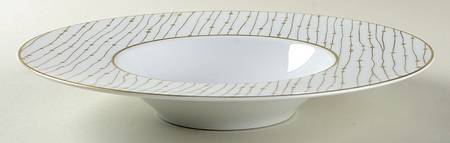 Pluies Gold Large Rim Soup Bowl