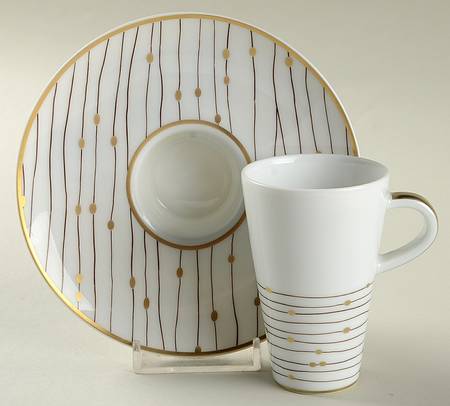 Pluies Gold Espresso Cup and Saucer Set