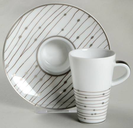 Pluies Platinum Espresso Cup and Saucer Set