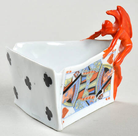 Devil and Cards Open Sugar Bowl