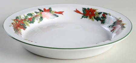 Holly Ribbons Garland 10" Pie Baking Plate