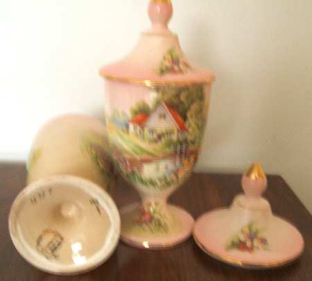 Red Roof Cottage Red Candy Jar & Lid