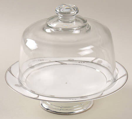 Trendsetter 6 1/2"-7 1/2" Footed Cheese Plate w/ Glass Dome HC