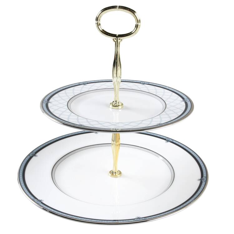 Countess 6 5/8"-10"  2 Tiered Serving Tray (Dp, Sp) HC