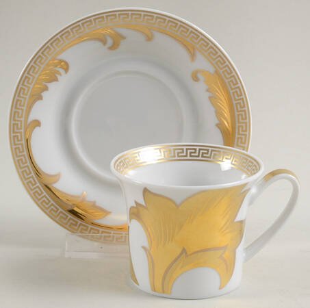 Arabesque Gold Flat Demitasse Cup & Saucer Set