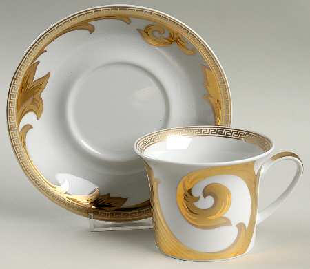 Arabesque Gold Cappuccino Cup & Saucer Set