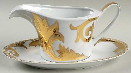 Arabesque Gold Gravy Boat & Underplate