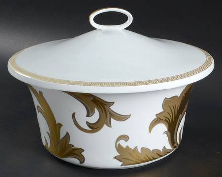Arabesque Gold Round Covered Vegetable