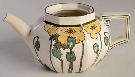 Poppies B (Multisided, Yellow) Teapot No Lid