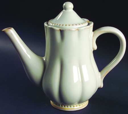 Hobnail Cream Coffee Pot & Lid