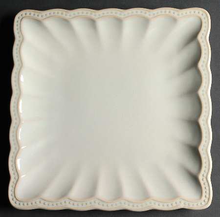 Hobnail Cream Square Dinner Plate