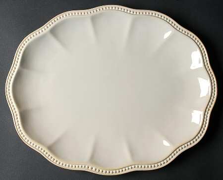 Hobnail Cream 16" Oval Serving Platter