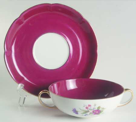 ROB373 Flat Cream Soup Bowl & Saucer Set