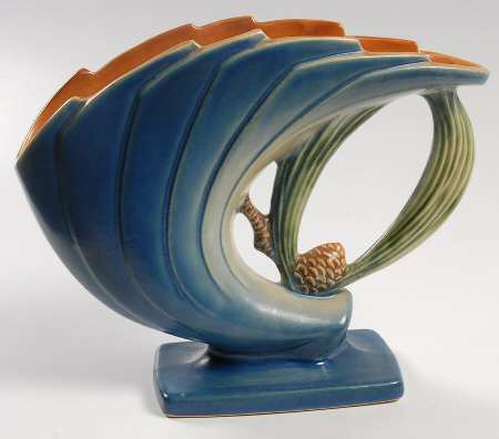 Pinecone Modern Blue (400 Series) 6" Fan Vase
