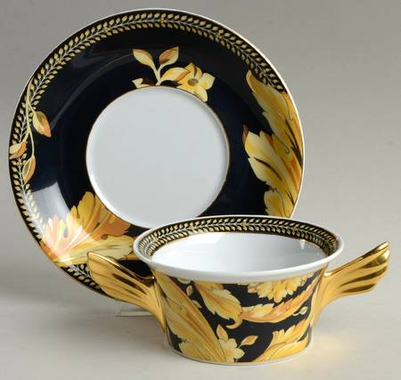 Vanity Flat Cream Soup Bowl & Saucer Set