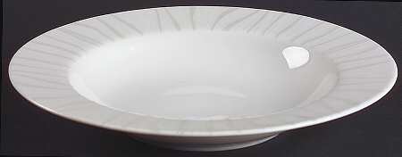Mirage (White on White) Large Rim Soup Bowl