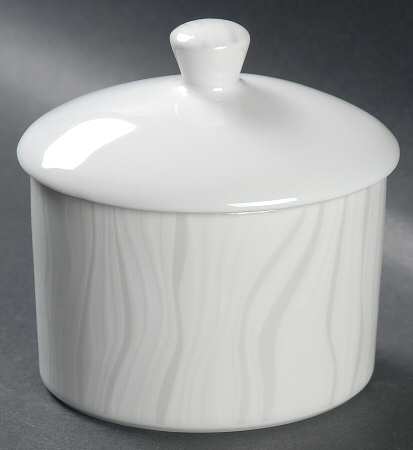 Mirage (White on White) Sugar Bowl & Lid