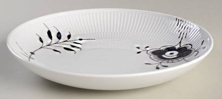 Mega Black 9" Shallow Round Bowl by Royal Copenhagen