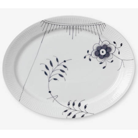 Mega Black 13" Oval Serving Platter by Royal Copenhagen