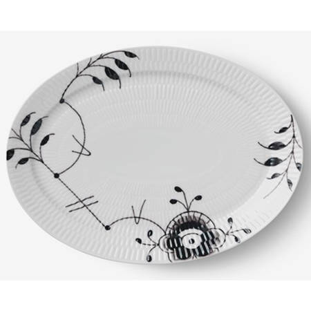 Mega Black 11" Oval Serving Platter by Royal Copenhagen