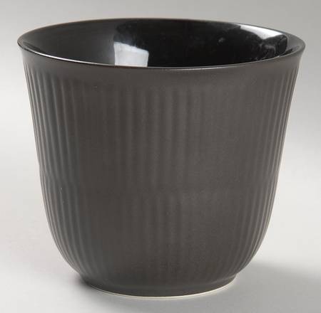 Black Plain Fluted Small Thermal Cup