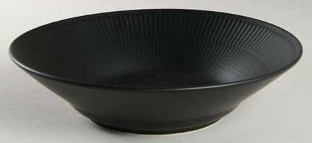 Black Plain Fluted 9" Individual Pasta Bowl