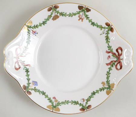 Star Fluted Handled Cake Plate