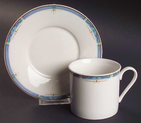 Blue Trend Flat Cup & Saucer Set