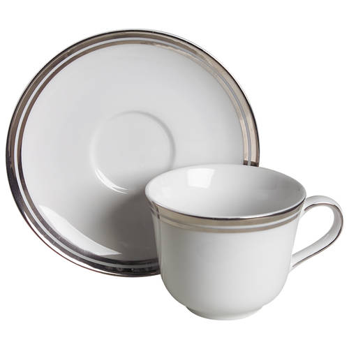 Pure Platinum Flat Cup & Saucer Set