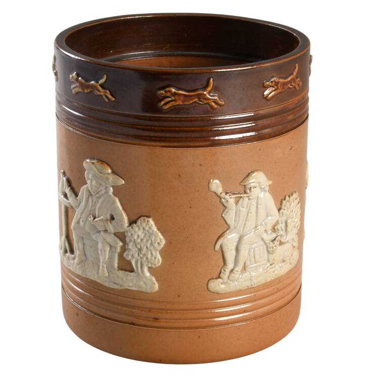 Lambeth Hunting Scene Tobacco Jar No Lid