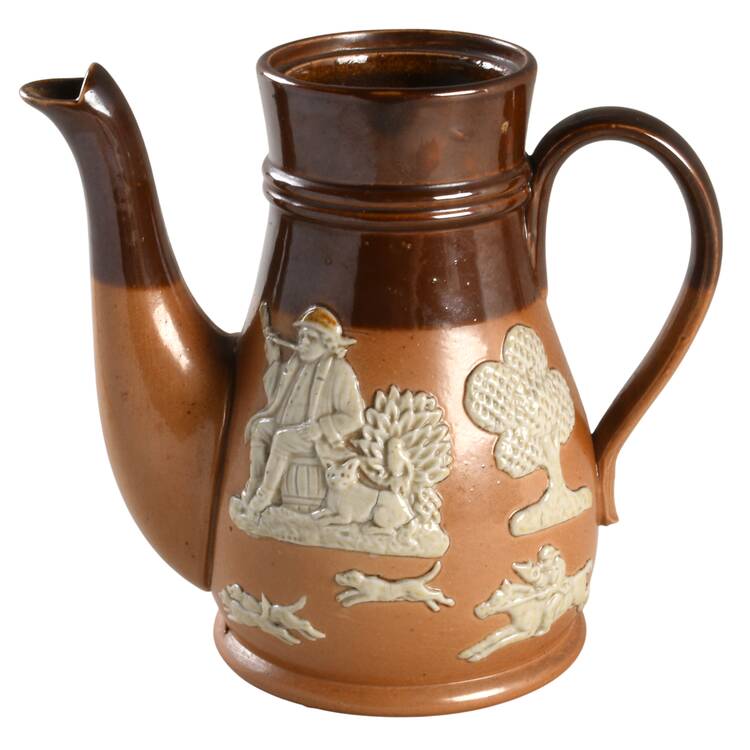 Lambeth Hunting Scene Individual Coffee Pot No Lid