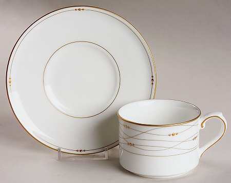 Precious Gold Flat Cup & Saucer Set